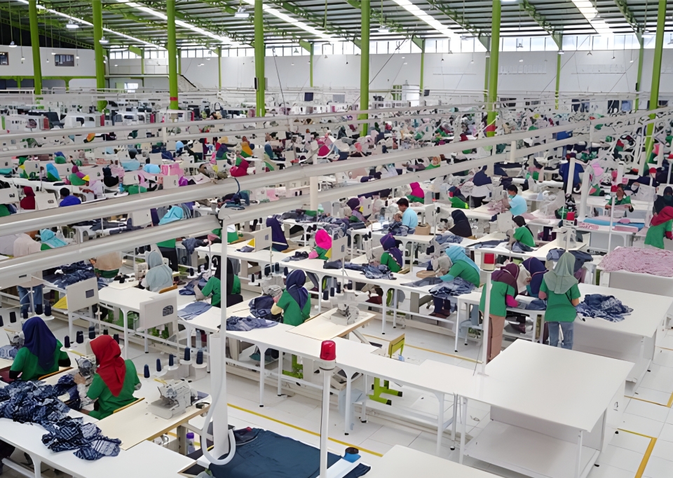 Production - Garment factory floor with workers